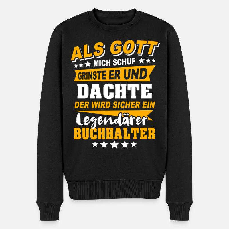 Buchhalter Sprüche - Männer Premium Bio Pullover - Schwarz