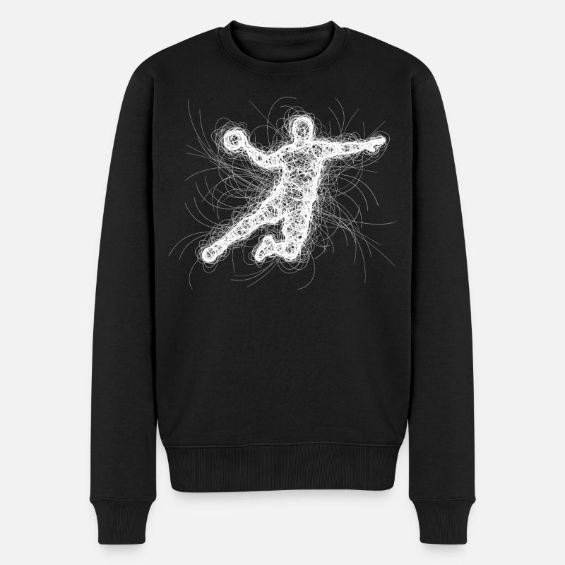Handballer Spruch Lustig Handball - Männer Premium Bio Pullover - Schwarz