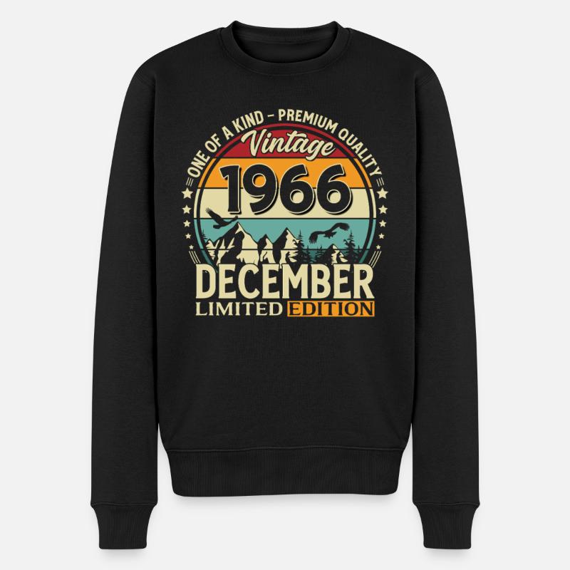 59e anniversaire Millésime décembre 1966 - Pull Premium bio Homme - noir