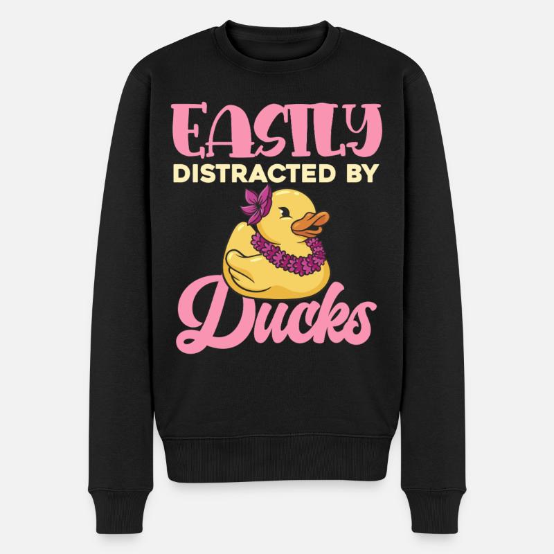 Ente Ablenkung Duck Design - Männer Premium Bio Pullover - Schwarz