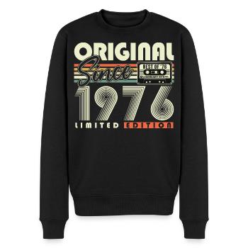 Original 1976 Jahrgang Vintage Geburtstag Retro - Männer Premium Bio Pullover - Schwarz - Vorne - Nico (187cm)