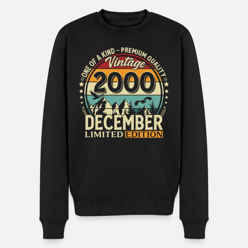 25e anniversaire Millésime décembre 2000 - Pull Premium bio Homme - noir