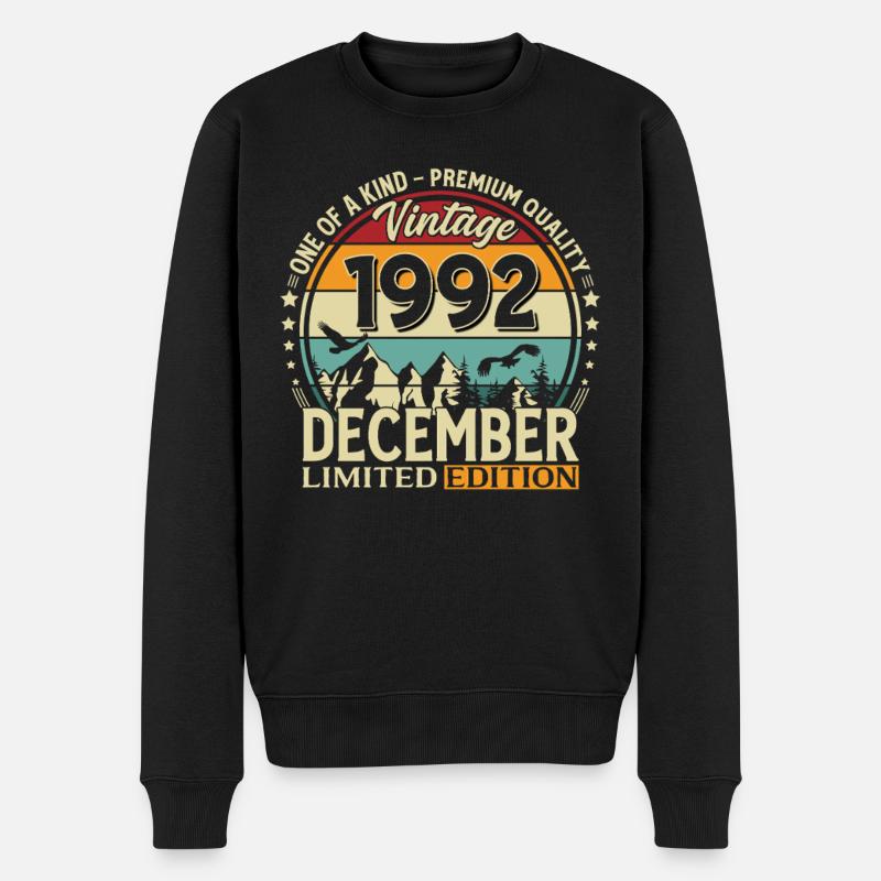 33e anniversaire Millésime décembre Millésime 1992 - Pull Premium bio Homme - noir