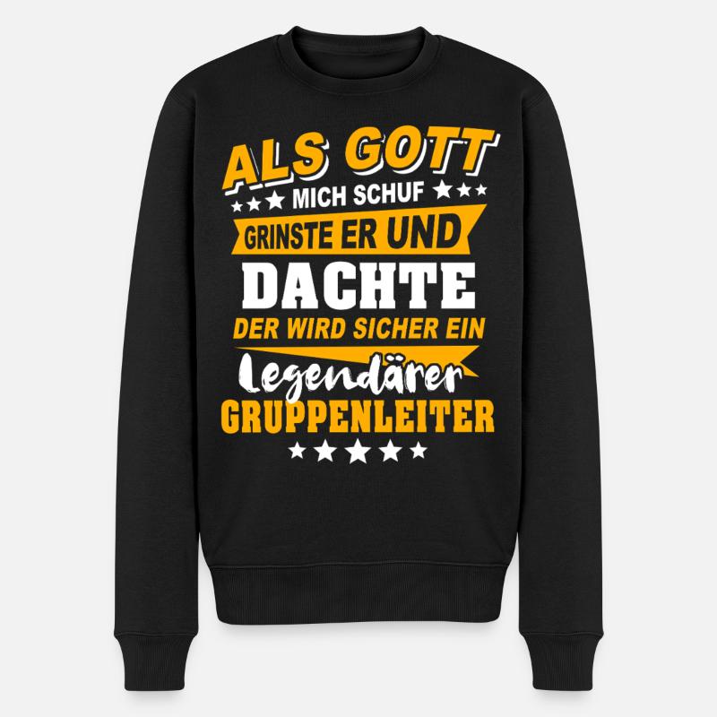 Gruppenleiter Sprüche - Männer Premium Bio Pullover - Schwarz