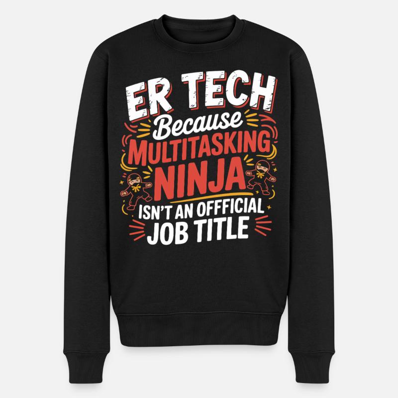 Tech Ninja : Humour multitâche - Pull Premium bio Homme - noir