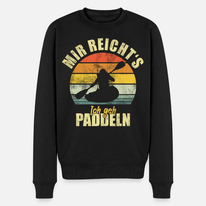 Kajak Kanu Paddeln Lustiger Spruch - Männer Premium Bio Pullover - Schwarz