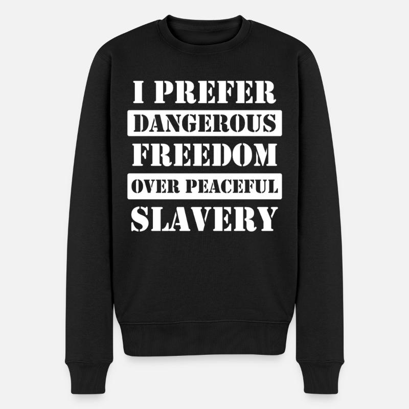 Gefährliche Freiheit - Männer Premium Bio Pullover - Schwarz
