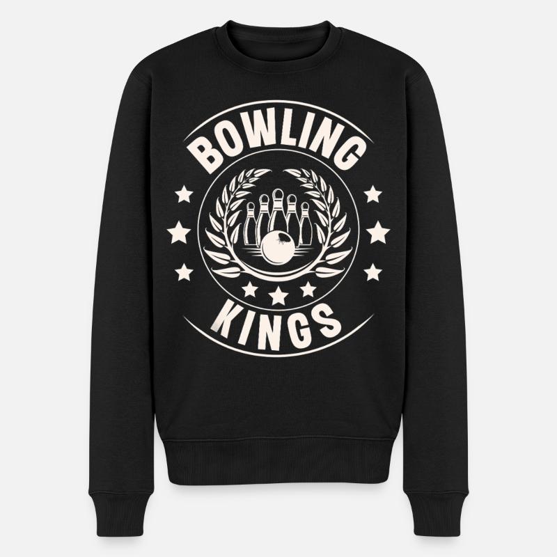 Bowling - Männer Premium Bio Pullover - Schwarz