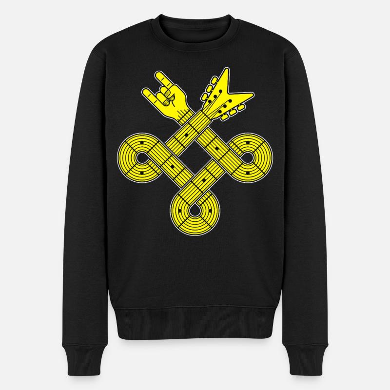 Guitar Celtic Knot - Männer Premium Bio Pullover - Schwarz