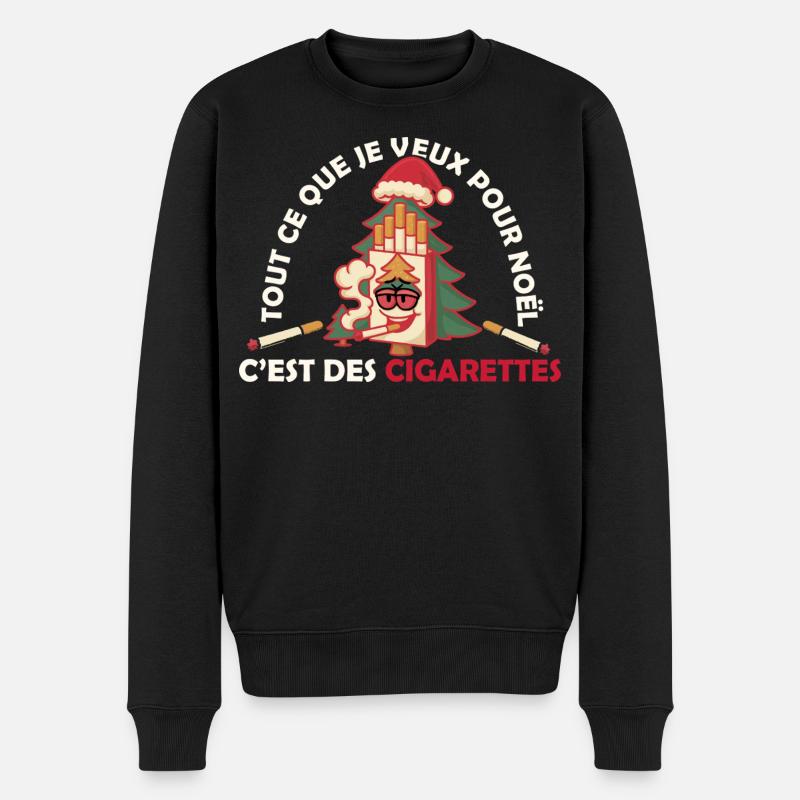 CADEAU NOEL CIGARETTES  - Pull Premium bio Homme - noir