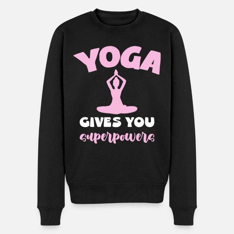 Yoga Gibt Dir Superkräfte - Männer Premium Bio Pullover - Schwarz