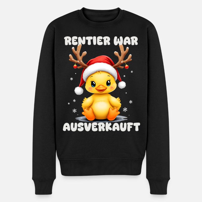 Renne était complet, canard de Noël - Pull Premium bio Homme - noir