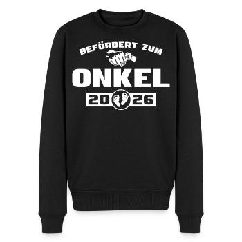 Babyparty Befördert zum Onkel 2026 - Männer Premium Bio Pullover - Schwarz - Vorne - Nico (187cm)