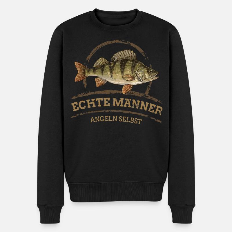 Vrais hommes – Pêche à l’auto-perchoir - Pull Premium bio Homme - noir