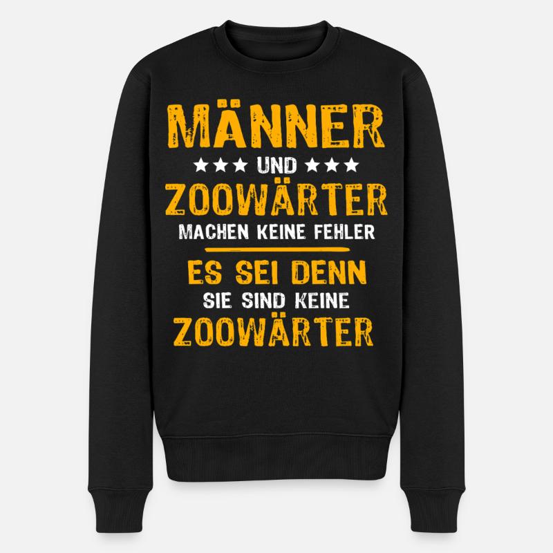 Zoowärter Spruch - Männer Premium Bio Pullover - Schwarz