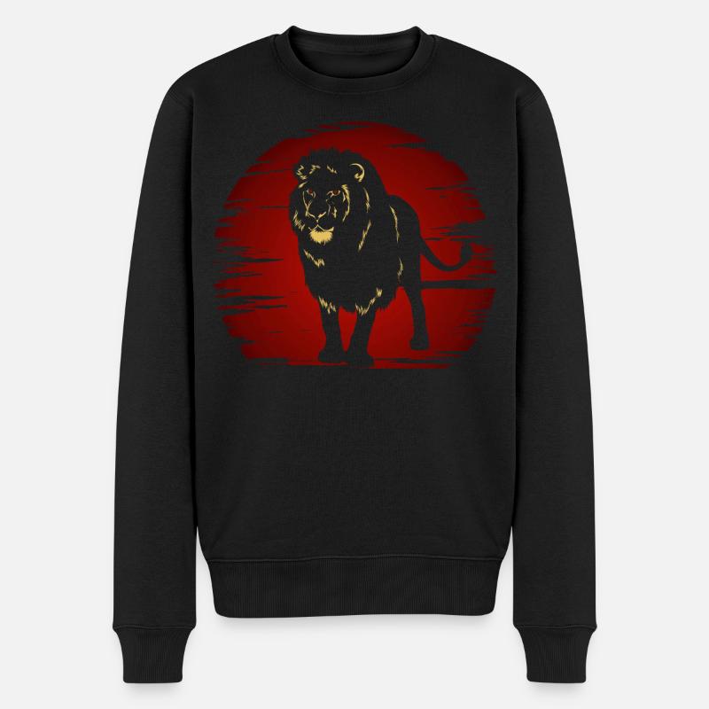 Lion dans l’obscurité - Pull Premium bio Homme - noir