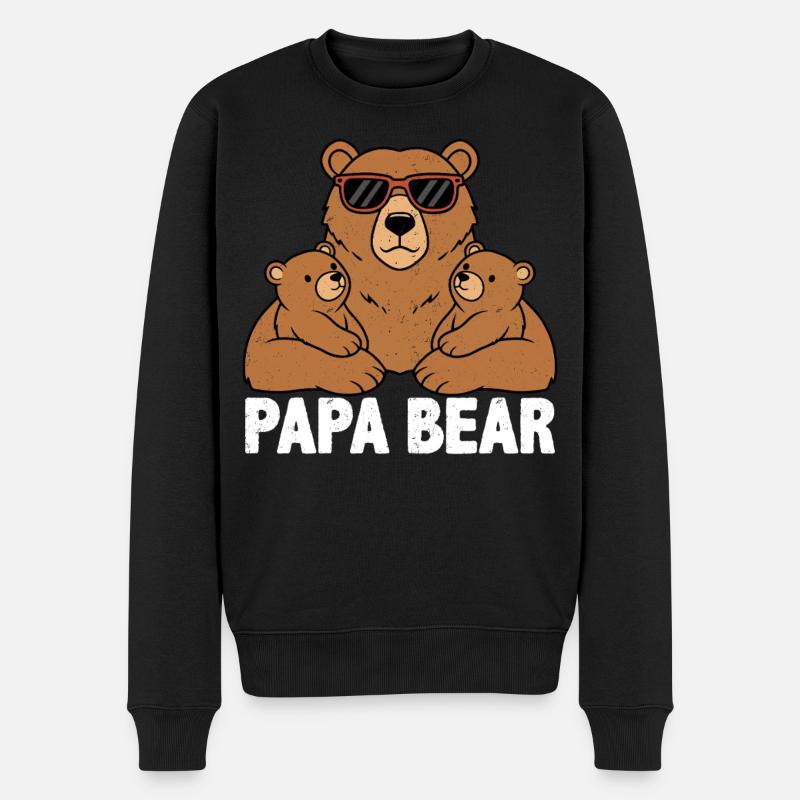 Papa Bear - Männer Premium Bio Pullover - Schwarz