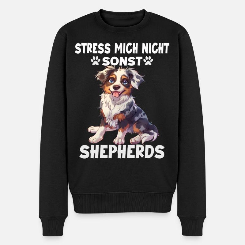 Australian Shepherd Hundebesitzer T Aussie - Männer Premium Bio Pullover - Schwarz