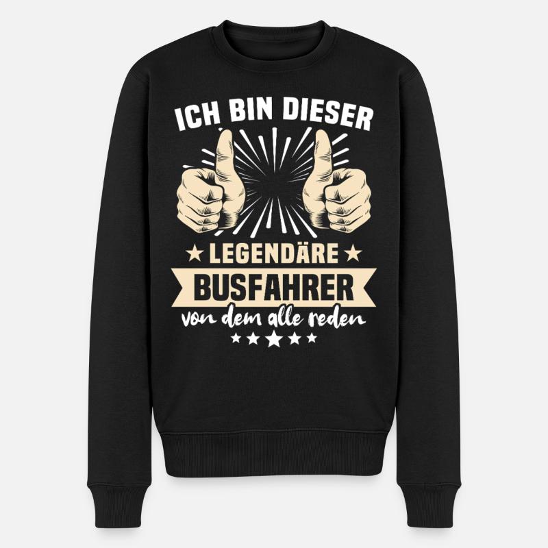 Busfahrer Sprüche - Männer Premium Bio Pullover - Schwarz