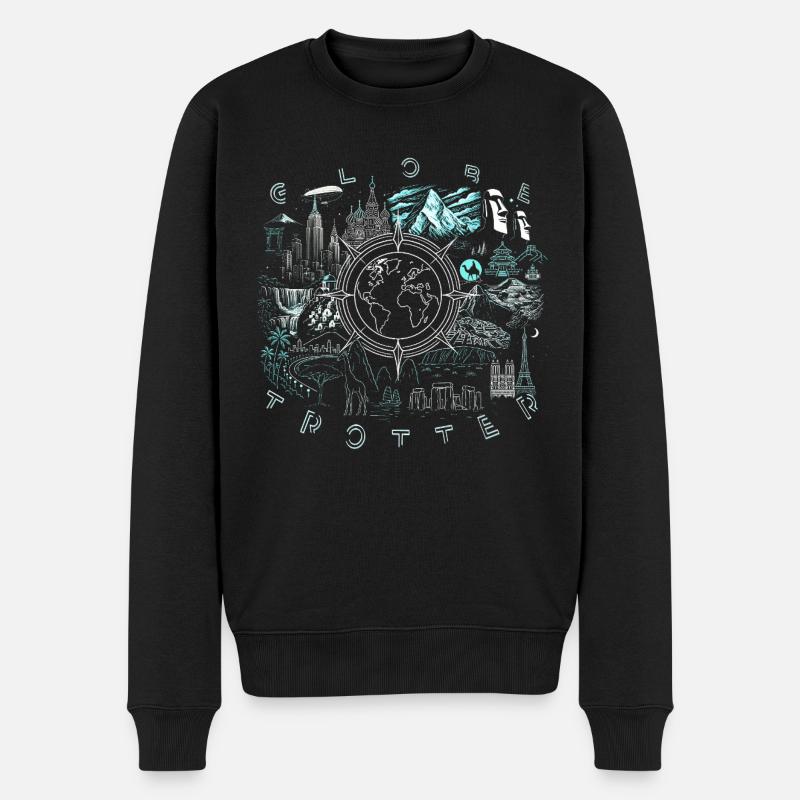 Globe-trotter - Pull Premium bio Homme - noir