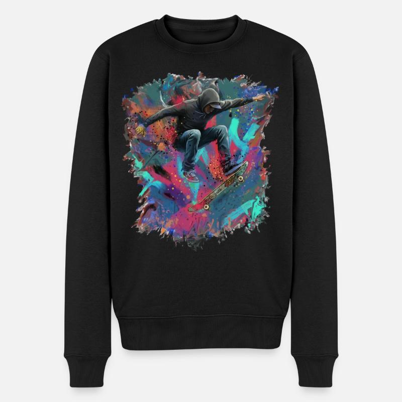 skateboarden - Männer Premium Bio Pullover - Schwarz