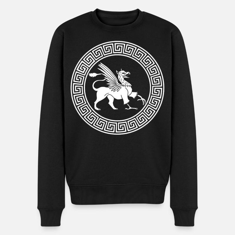 Altes Weißgreif-Symbol - Männer Premium Bio Pullover - Schwarz
