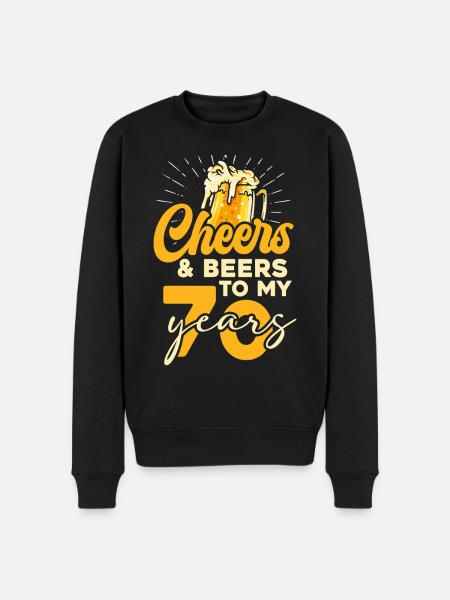 70 Jahre Cheers & Beers - Männer Premium Bio Pullover - Schwarz