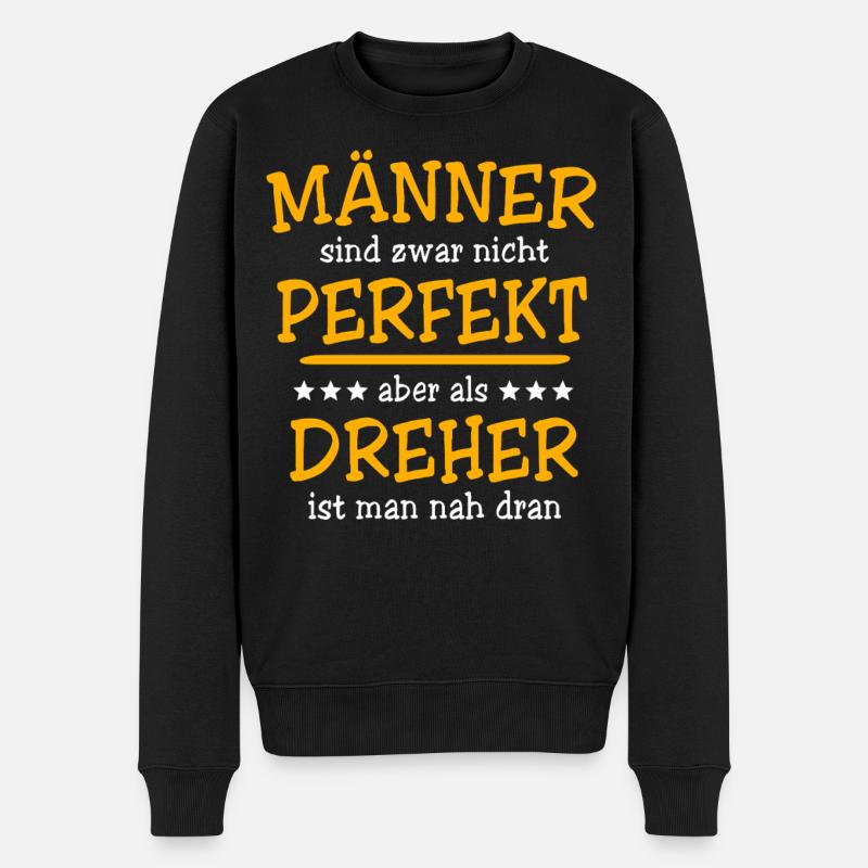 Dreher Sprüche - Männer Premium Bio Pullover - Schwarz