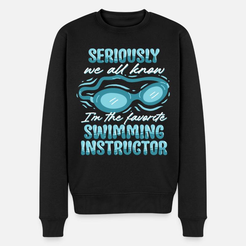 Schwimmlehrer - Männer Premium Bio Pullover - Schwarz