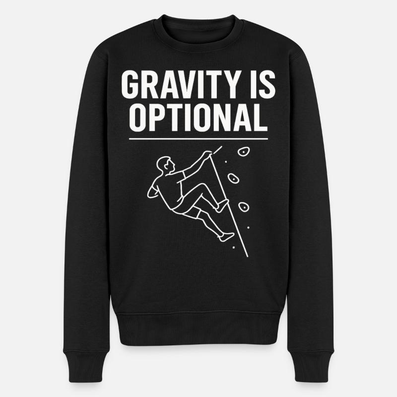 Gravity is optional climbing statement - Men's Premium Organic Jumper - black