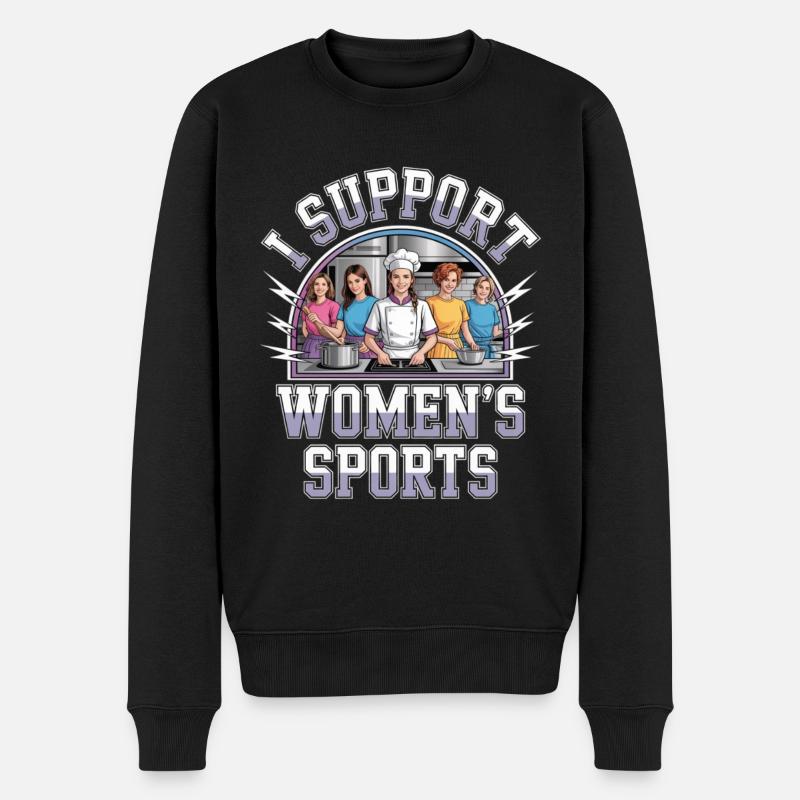 I Support Women's Sports Unwearable Bootleg - Männer Premium Bio Pullover - Schwarz