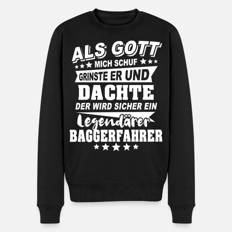 Baggerfahrer - Männer Premium Bio Pullover - Schwarz