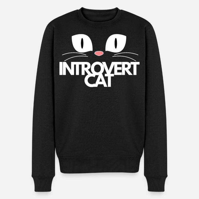 Katze - Männer Premium Bio Pullover - Schwarz