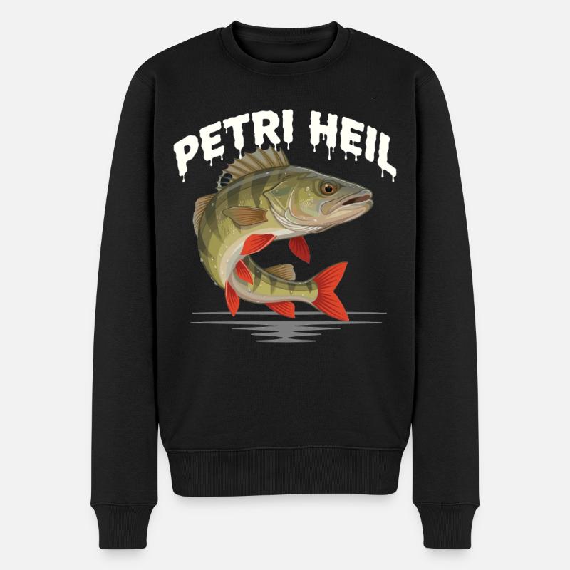 Petri Heil – Barsch Power - Männer Premium Bio Pullover - Schwarz