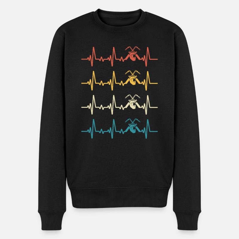 Schweißer-Herzschlagschweißen - Männer Premium Bio Pullover - Schwarz