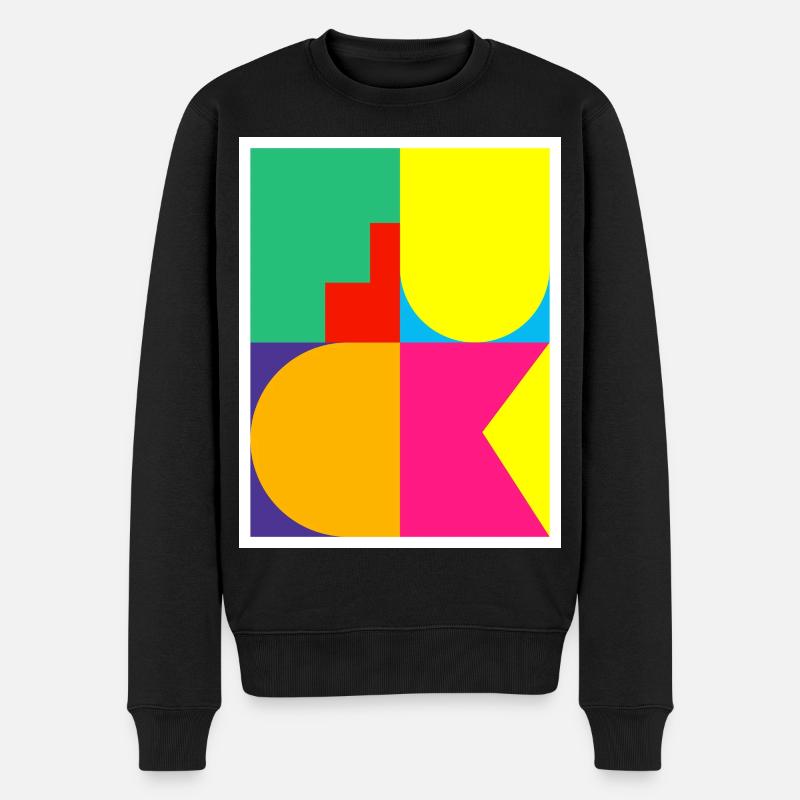 Pop-Art-F-Wort - Männer Premium Bio Pullover - Schwarz