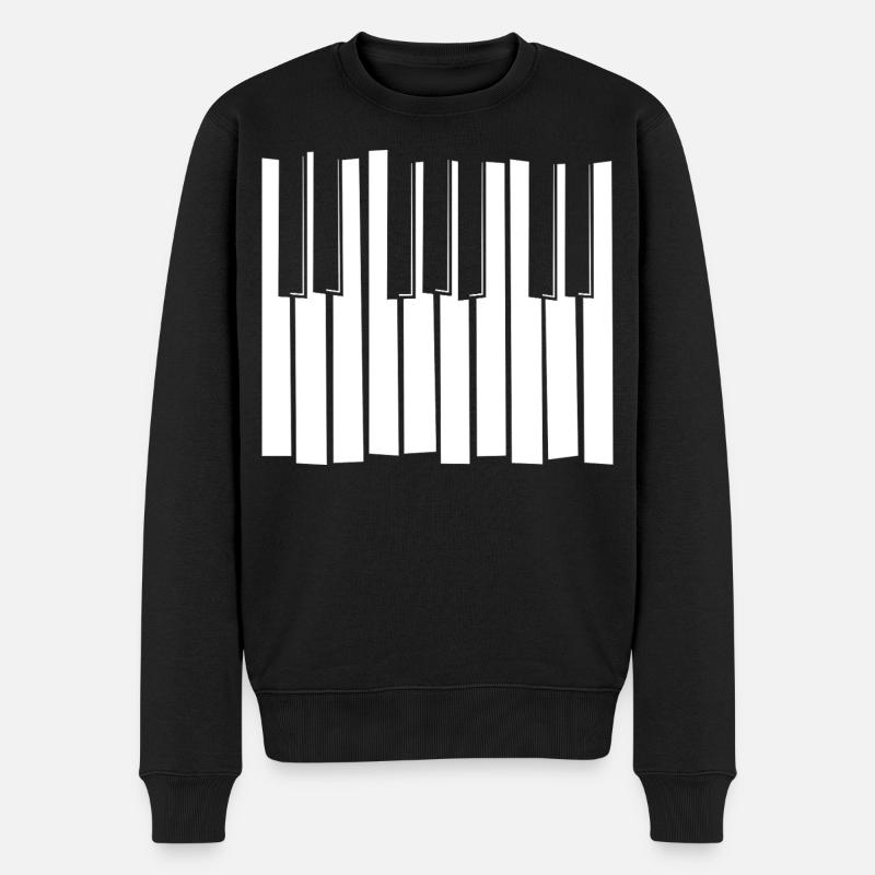 Piano Keyboard Strip Pattern - Men's Premium Organic Jumper - black