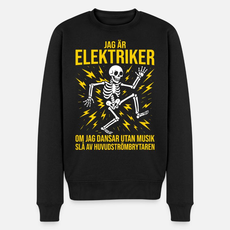 Elektriker, ich bin Elektriker, Elektriker - Männer Premium Bio Pullover - Schwarz