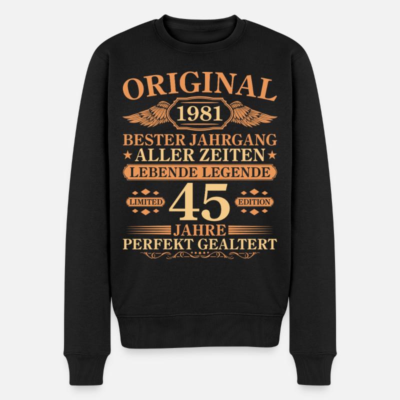 1981 Millésime parfaitement maturé 45e anniversaire - Pull Premium bio Homme - noir