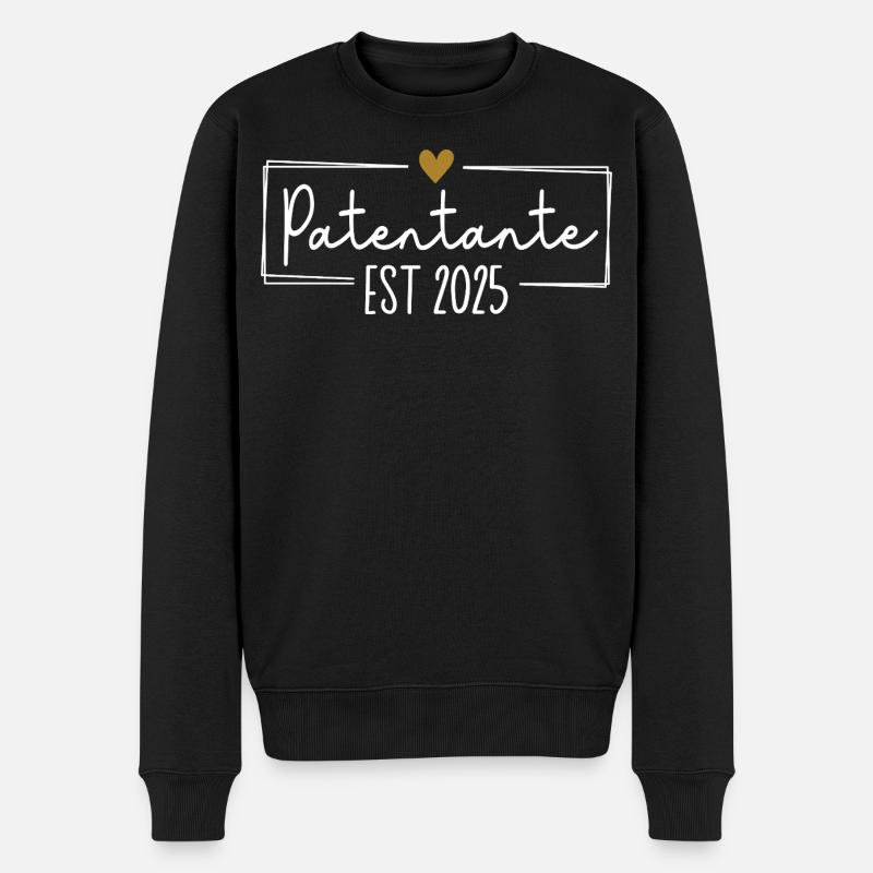 Beste Patentante 2025 Geschenk - Männer Premium Bio Pullover - Schwarz