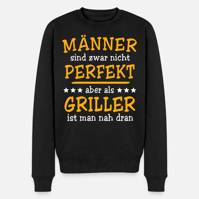Griller Grillen - Männer Premium Bio Pullover - Schwarz