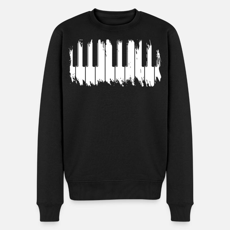 Claviers de piano grunge - Pull Premium bio Homme - noir