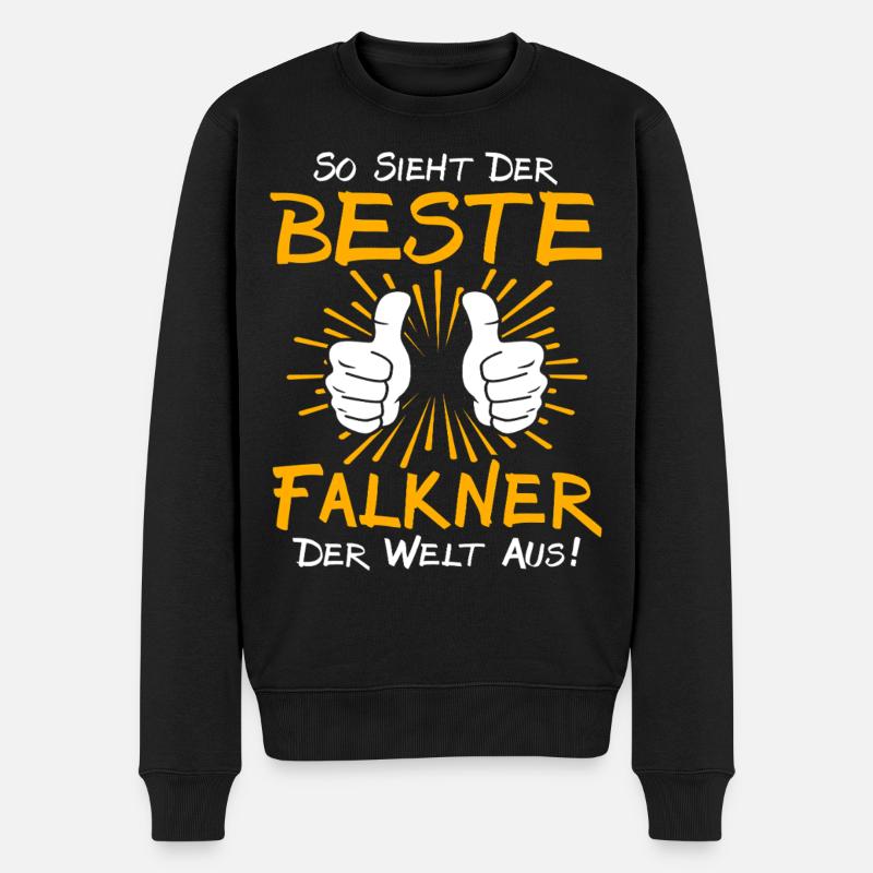 Falkner Geschenkidee - Männer Premium Bio Pullover - Schwarz