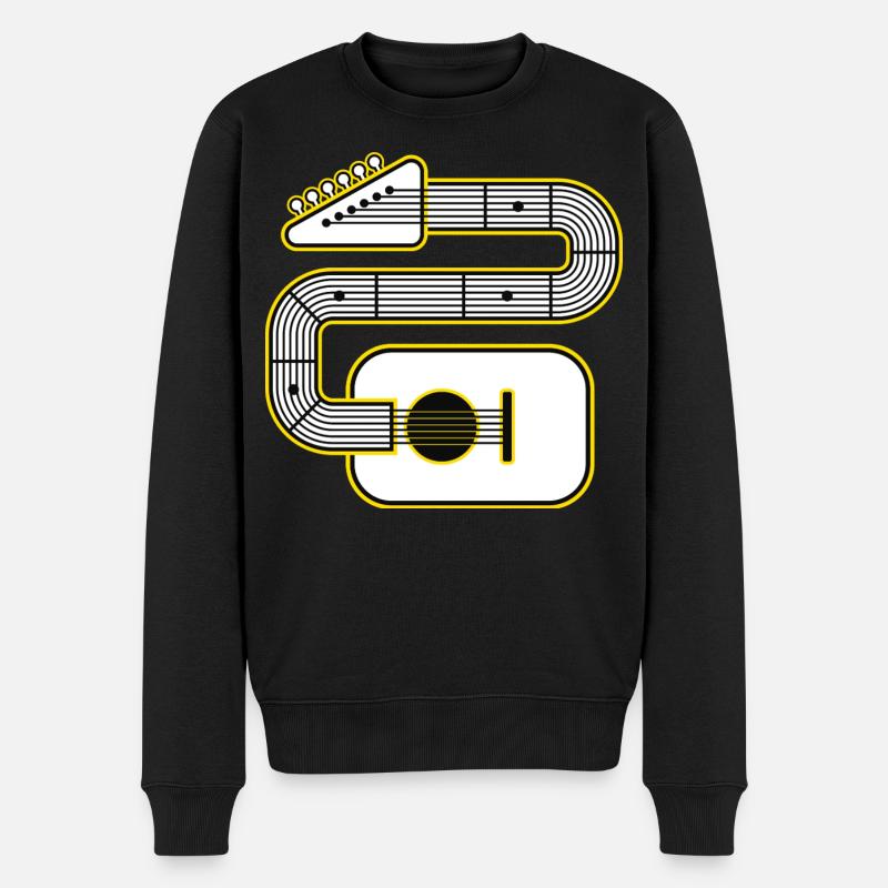 Abstrakte Gitarrenkunst - Männer Premium Bio Pullover - Schwarz