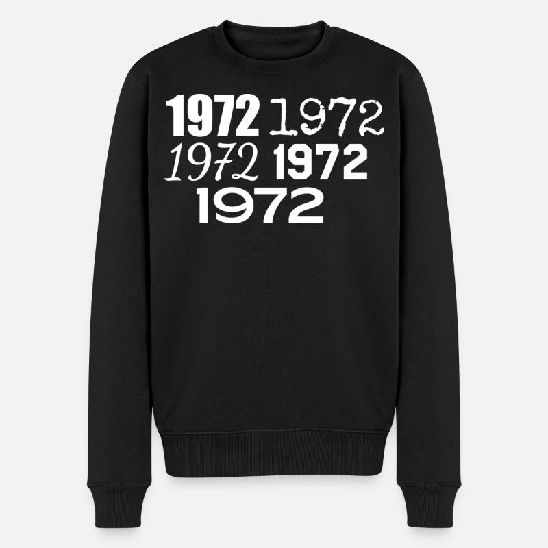 1972 - Männer Premium Bio Pullover - Schwarz