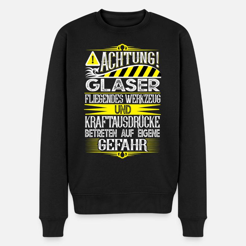 Glaser - Männer Premium Bio Pullover - Schwarz