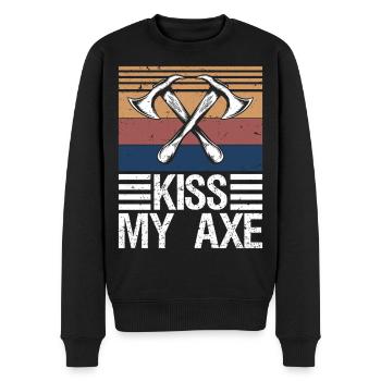 Lumberjack Axe Chop Wood Gift - Men's Premium Organic Jumper - black - Front - Nico (187cm)