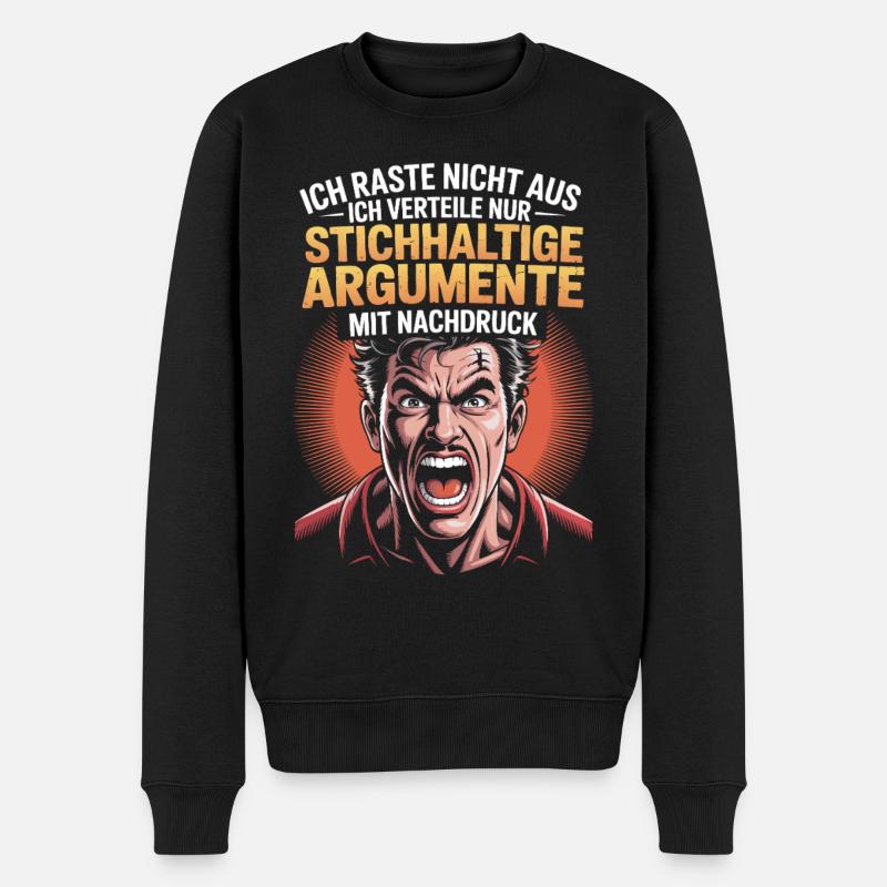 Valid arguments comic man - Men's Premium Organic Jumper - black