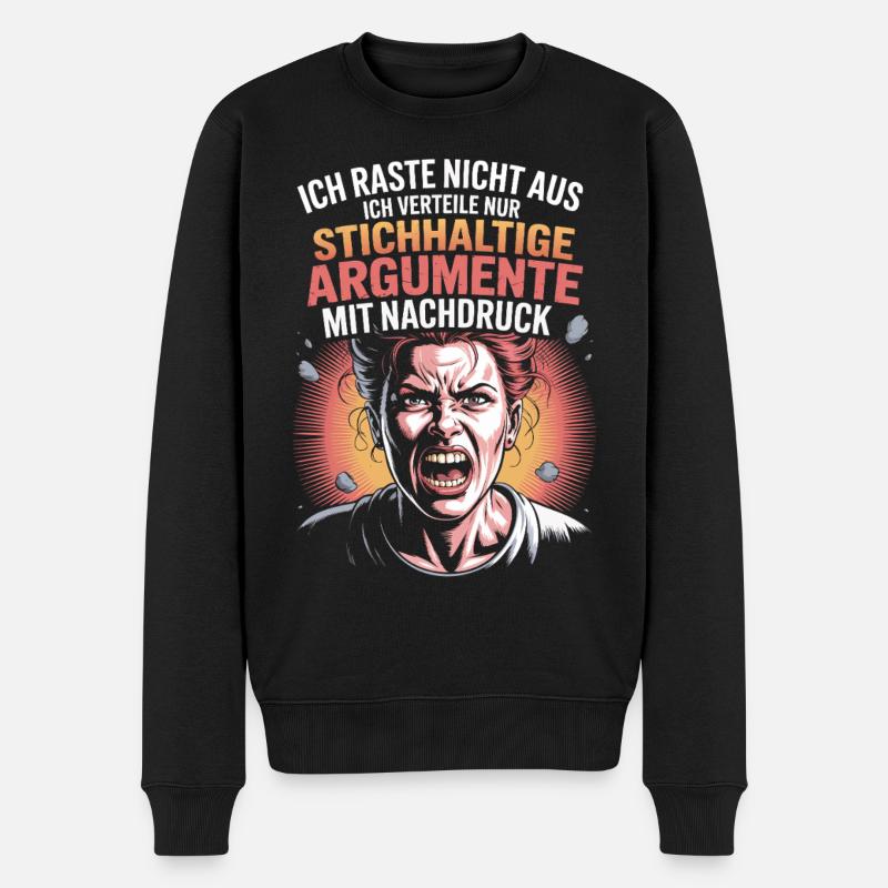 Arguments valides de la femme comique - Pull Premium bio Homme - noir