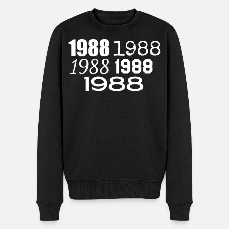 1988 - Männer Premium Bio Pullover - Schwarz
